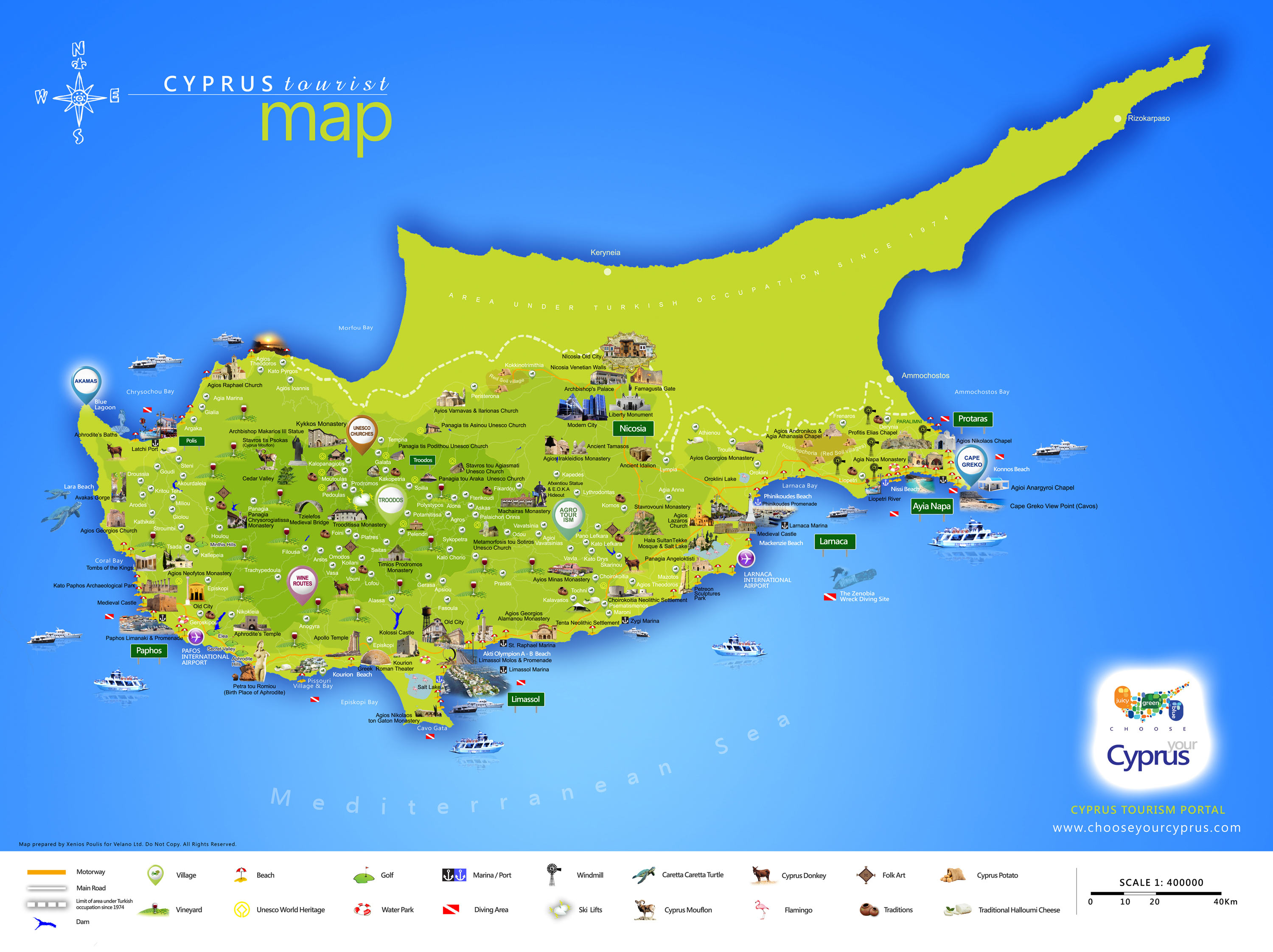 Cyprus Tourist Map